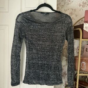 Forever 21 Sparkly Black and Gray Knit Top